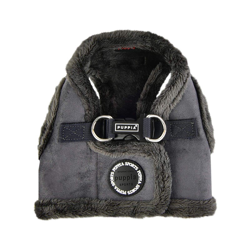 Puppia Terry Vest Dog Harness Step-in Winter Suede Warm No Choke No Pull Training Walking for Small and Medium Dog, Grey, X-Large - Image 1